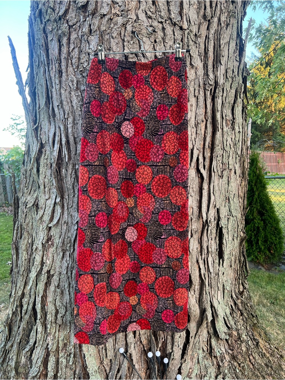 Elementz Red + Pink Floral Maxi Skirt